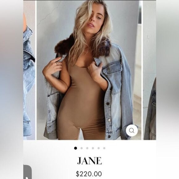 Ava + Kris Jane Denim Fur Collar Oversized Jacket Size Medium - Picture 14 of 14